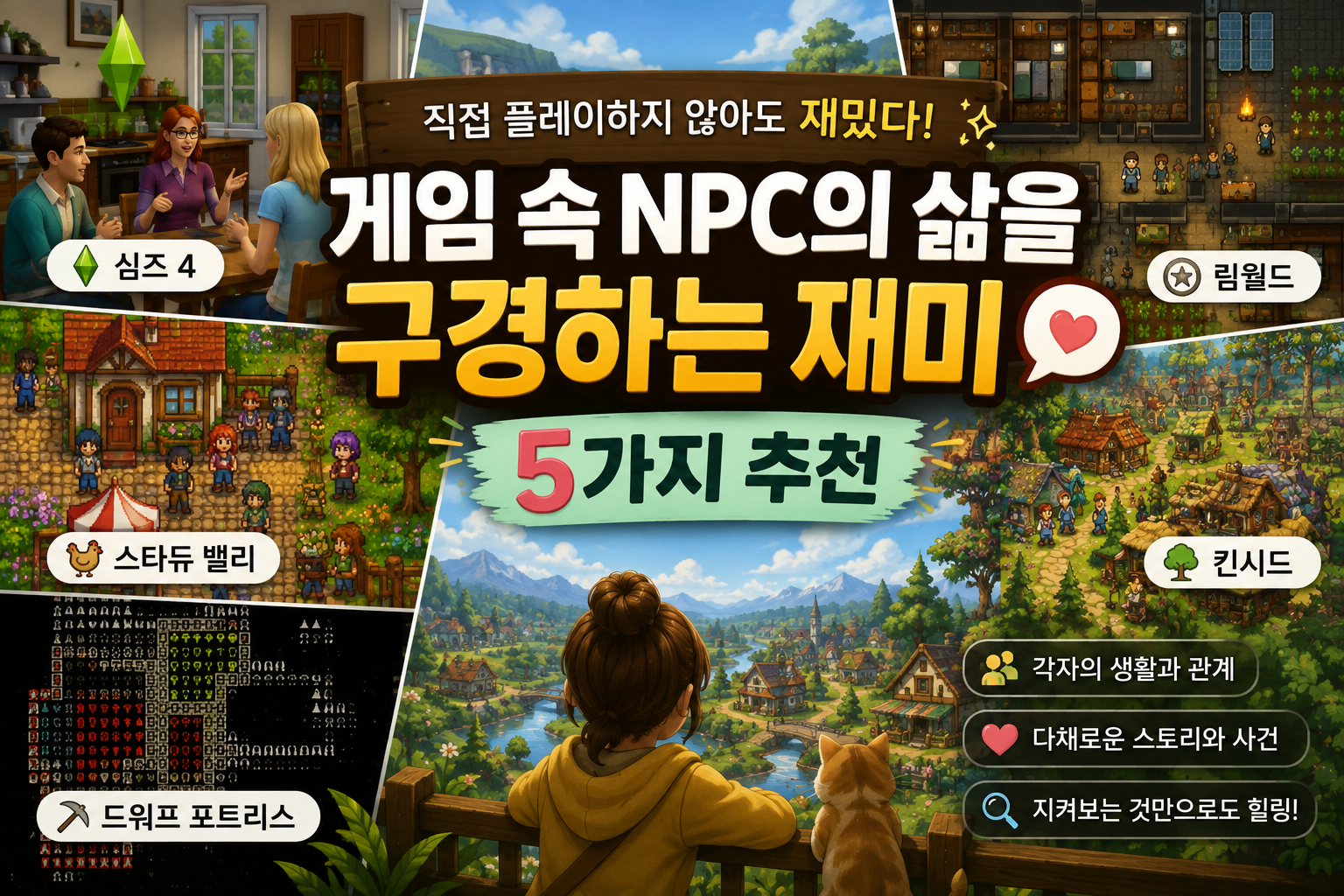 게임 속 NPC의 삶을 구경하는 재미가 있는 게임 5가지 추천